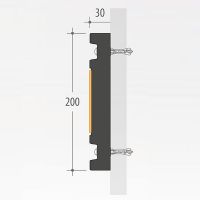 Gumová odolná ochrana zdí, stěn (svodidlo) FLOMA Heavy Duty - délka 300 cm, výška 20 cm, tloušťka 3 cm