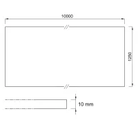 Černo-šedá gumová podlahová deska (role) FLOMA FitFlo SM1050 - délka 10 m, šířka 125 cm, výška 1 cm