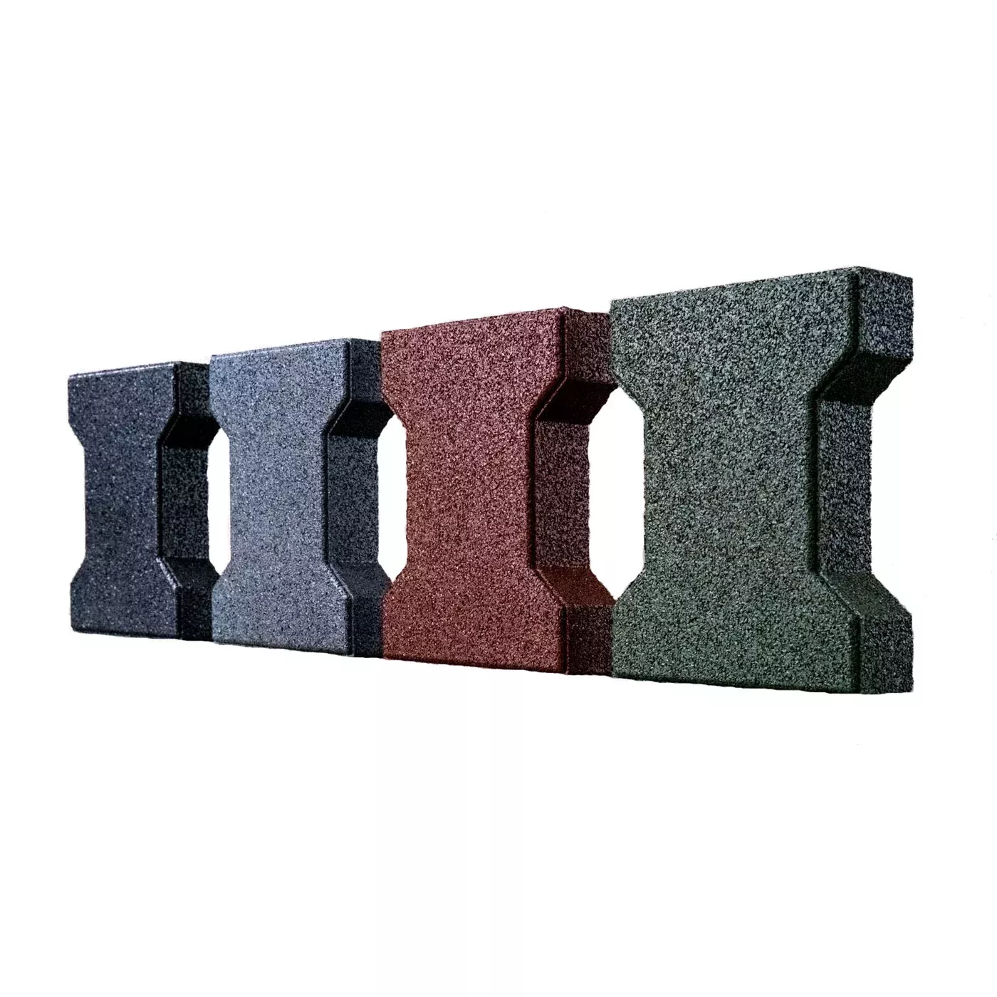 Šedá gumová zámková dlažba FLOMA PT10 - délka 20 cm, šířka 16,5 cm, výška 4,3 cm