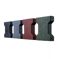 Zelená gumová zámková dlažba FLOMA PT10 - 20 x 16,5 x 4,3 cm