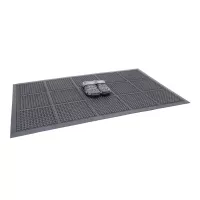 Černá gumová protiúnavová rohož FLOMA Bubble - délka 150 cm, šířka 90 cm, výška 2,2 cm