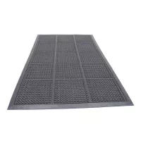 Černá gumová protiúnavová rohož FLOMA Bubble - délka 150 cm, šířka 90 cm, výška 2,2 cm