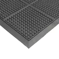 Černá gumová protiúnavová rohož FLOMA Bubble - délka 150 cm, šířka 90 cm, výška 2,2 cm