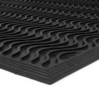 Gumová čistící děrovaná vstupní rohož FLOMA Waves - 60 x 90 x 1,5 cm