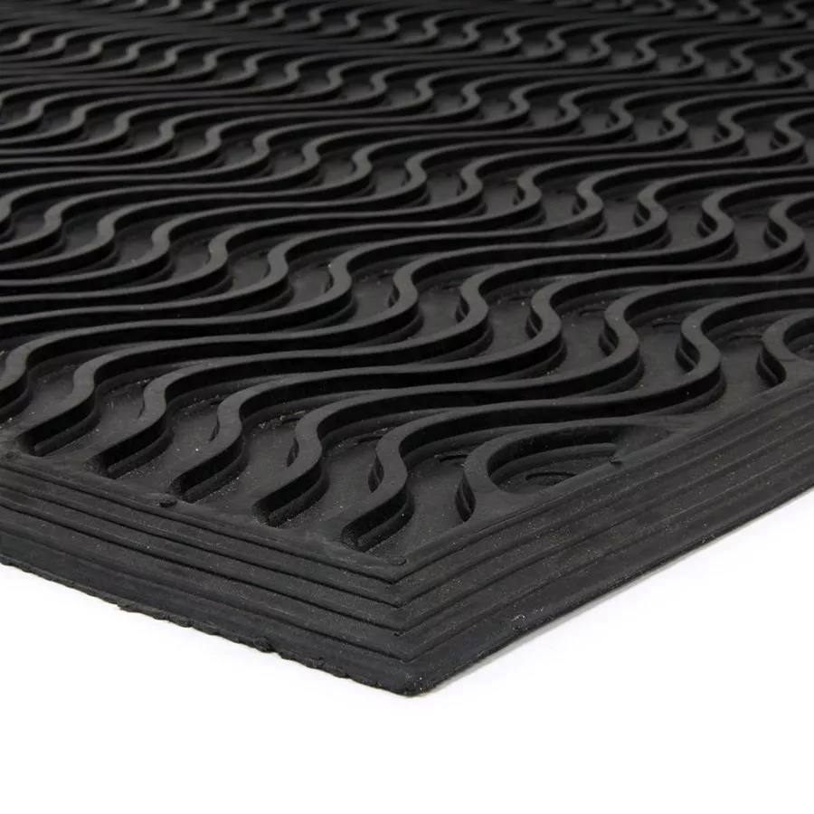Gumová čisticí vstupní rohož FLOMA Waves - délka 60 cm, šířka 90 cm, výška 1,5 cm