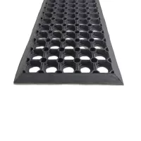 Gumová schodová rohož FLOMA HoneyStep - délka 25 cm, šířka 75 cm, výška 1,6 cm