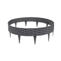 Šedý plastový zahradní obrubník FLOMA Stone - délka 80 cm, výška 8 cm
