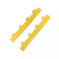 Žlutý plastový PVC nájezd "samec" pro dlažby Tenax (checker) - délka 48 cm, šířka 7 cm, výška 0,8 cm