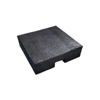 Gumová podložka s ALU fólií pod konstrukci FVE na PVC střechu FLOMA UniPad ALU - délka 26 cm, šířka 26 cm, výška 7 cm