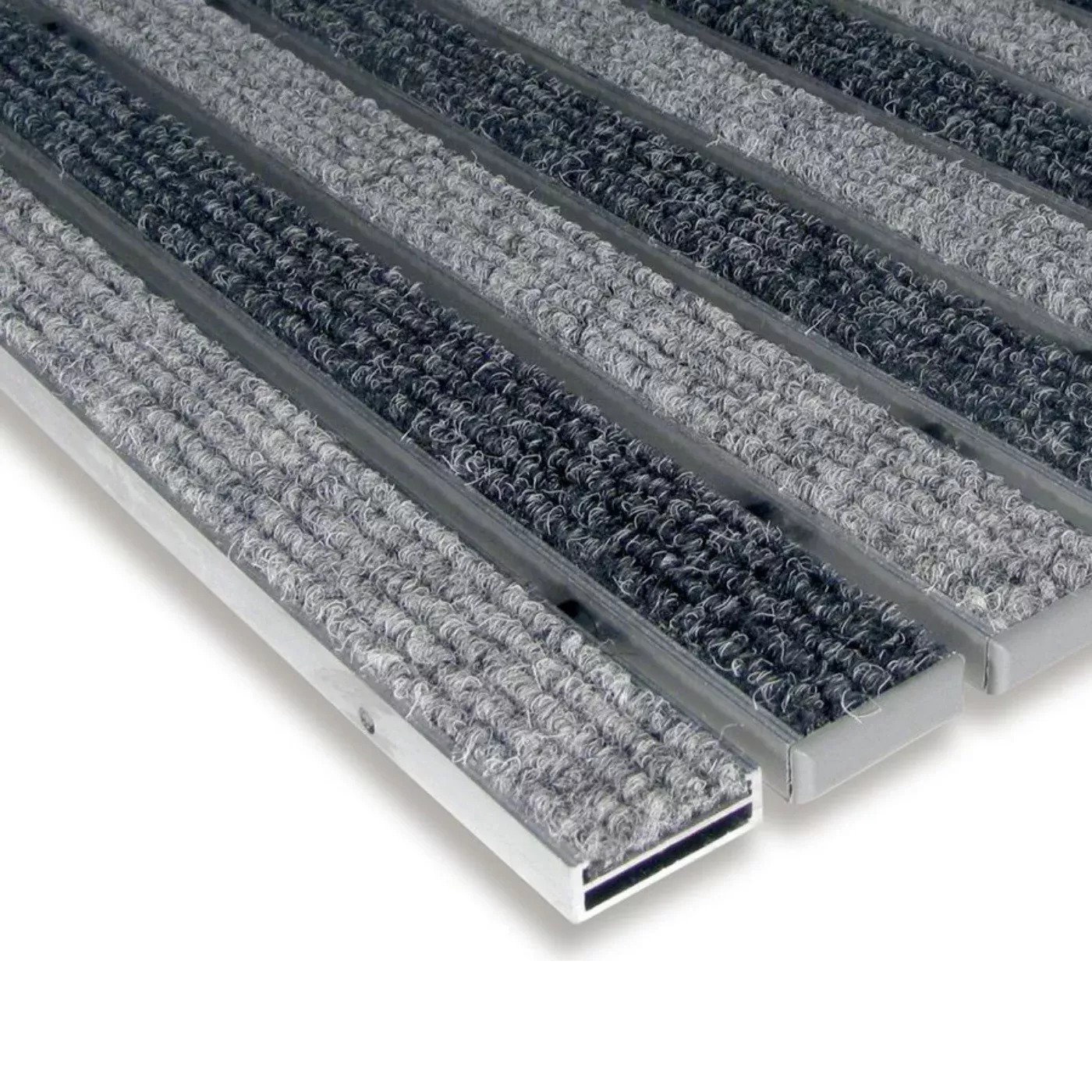 Hliníková textilní vstupní rohož FLOMA Alu Low (Bfl-S1) - délka 100 cm, šířka 100 cm, výška 1 cm