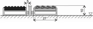 Textilní gumová hliníková kartáčová vstupní rohož FLOMA Alu Low Extra (Bfl-S1) - délka 100 cm, šířka 150 cm, výška 1 cm