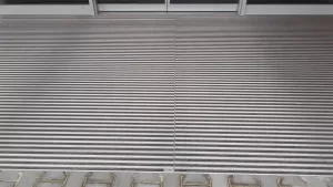 Textilní gumová hliníková kartáčová vstupní rohož FLOMA Alu Low Extra (Bfl-S1) - délka 100 cm, šířka 150 cm, výška 1 cm
