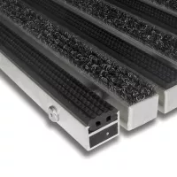Textilní gumová hliníková vstupní rohož FLOMA Alu Standard (Bfl-S1) - délka 100 cm, šířka 100 cm, výška 2,7 cm