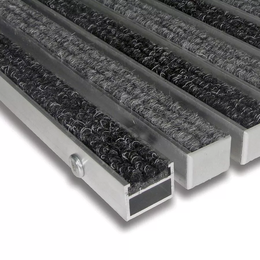 Textilní hliníková vstupní rohož FLOMA Alu Standard (Bfl-S1) - délka 80 cm, šířka 120 cm, výška 2,7 cm