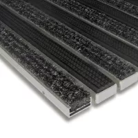Textilní gumová hliníková vstupní rohož FLOMA Alu Standard (Bfl-S1) - délka 80 cm, šířka 120 cm, výška 1,7 cm