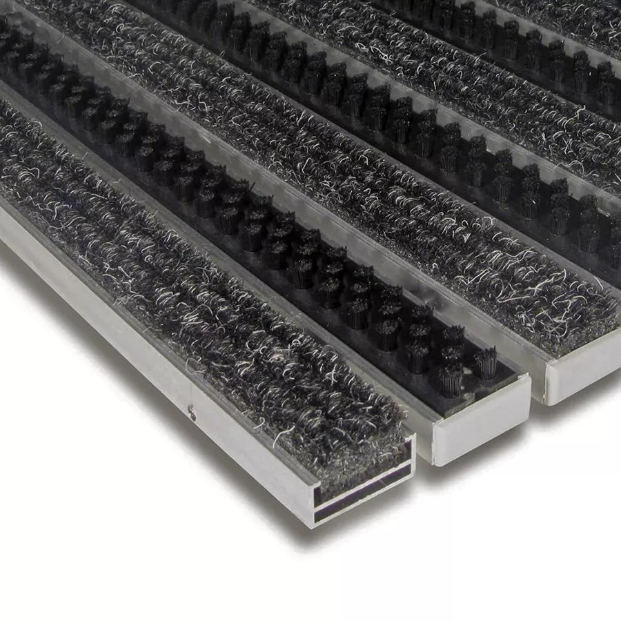 Textilní hliníková kartáčová vstupní rohož FLOMA Alu Extra (Cfl-S2) - délka 150 cm, šířka 100 cm, výška 1,7 cm