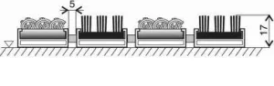 Textilní hliníková kartáčová vstupní rohož FLOMA Alu Extra (Cfl-S2) - délka 150 cm, šířka 100 cm, výška 1,7 cm