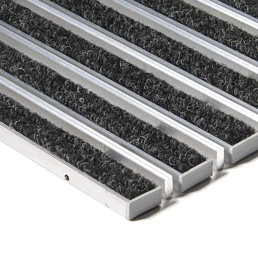 Textilní hliníková kartáčová vstupní rohož FLOMA Alu Extra (Bfl-S1) - délka 100 cm, šířka 150 cm, výška 1,7 cm