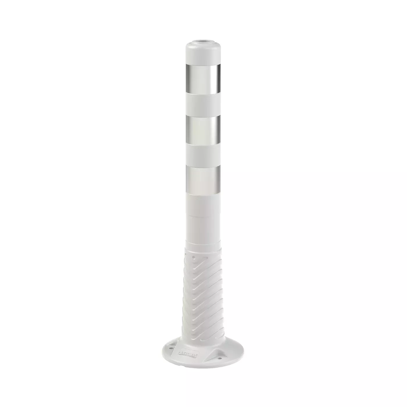 Bílý plastový (PE) samonarovnávací reflexní sloupek FLOMA BD73 - průměr 20 cm, výška 75 cm