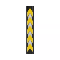 Černo-žlutá plastová (PVC) ochrana rohů zdí a stěn FLOMA CP31 - délka 90 cm, šířka 14 cm, tloušťka 9 cm