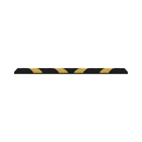 Černo-žlutý plastový (PPC) reflexní parkovací doraz FLOMA PS86 - délka 190 cm, šířka 15 cm, výška 10 cm