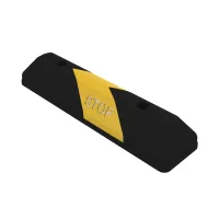 Černo-žlutý plastový (PPC) reflexní parkovací doraz FLOMA - 60 x 15 x 10 cm