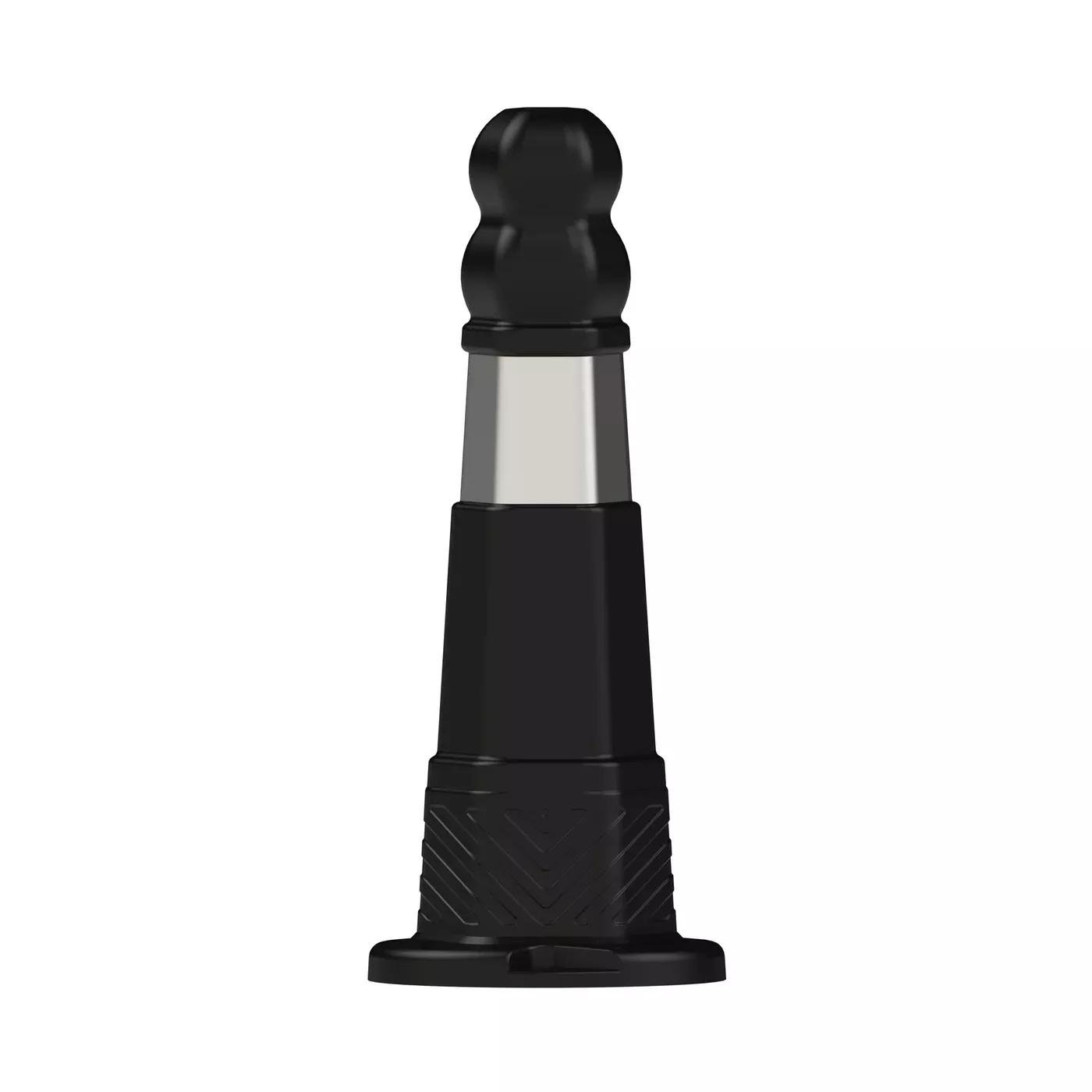 Černý plastový (PE) reflexní dopravní sloupek FLOMA BD41 - průměr 24 cm, výška 60 cm