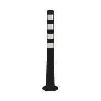 Černý plastový (PE) samonarovnávací reflexní sloupek FLOMA - 20 x 100 cm