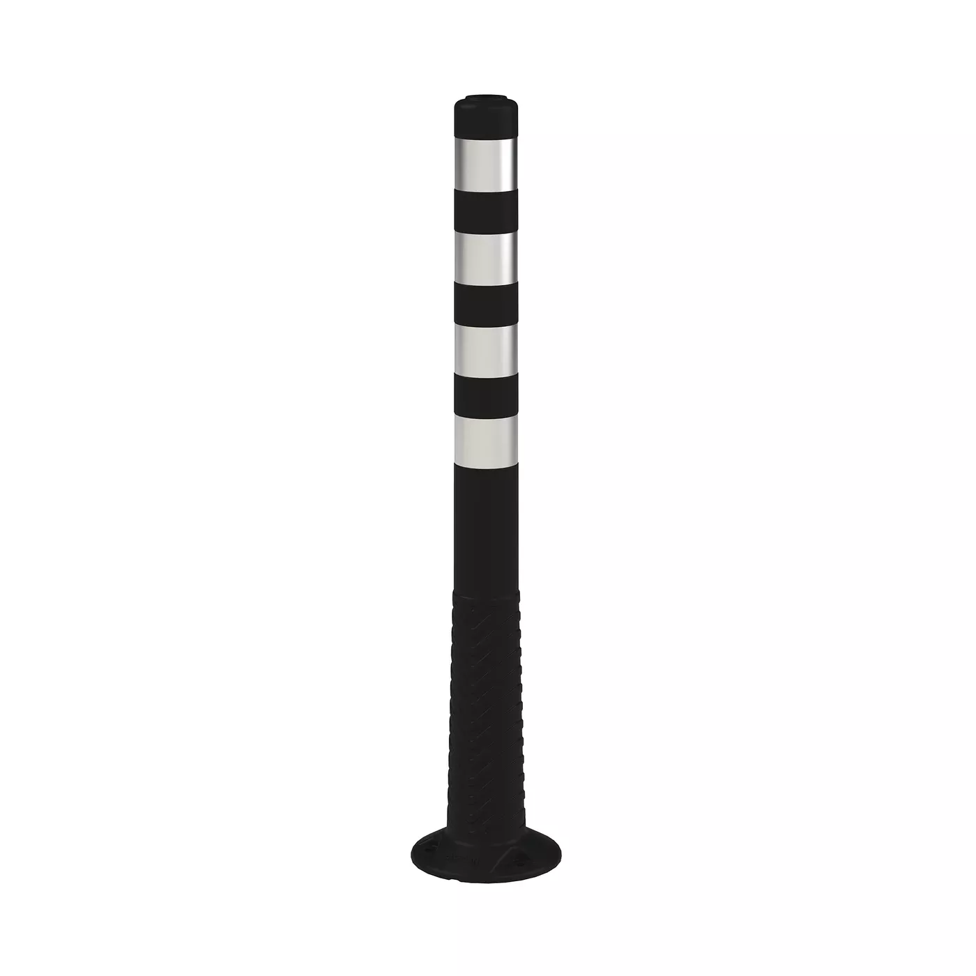 Černý plastový (PE) samonarovnávací reflexní sloupek FLOMA BD83 - průměr 20 cm, výška 100 cm