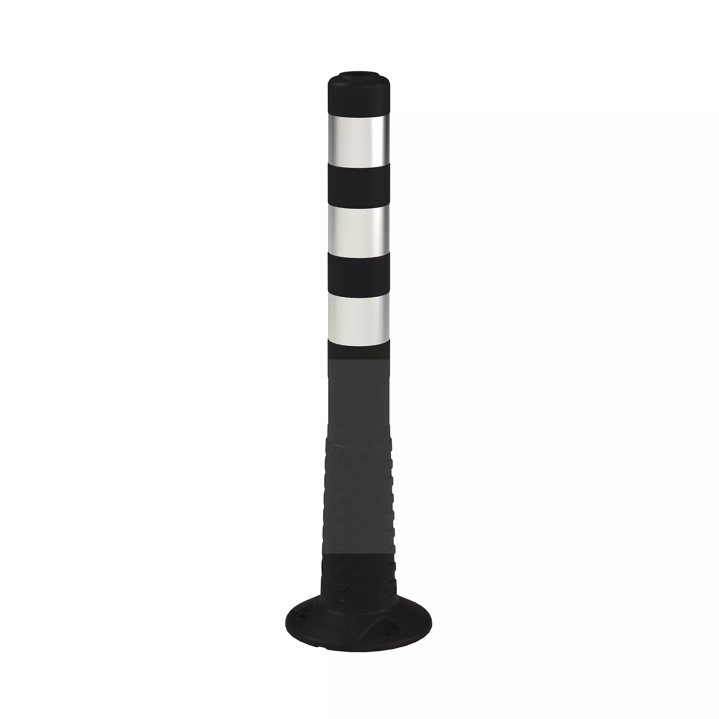 Černý plastový (PE) samonarovnávací reflexní sloupek FLOMA BD52 - průměr 20 cm, výška 75 cm