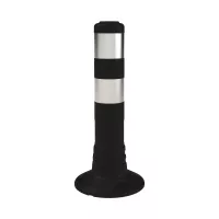 Černý plastový (PE) samonarovnávací reflexní sloupek FLOMA - 20 x 45 cm