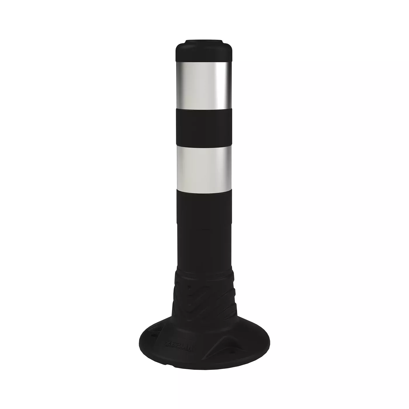 Černý plastový (PE) samonarovnávací reflexní sloupek FLOMA BD39 - průměr 20 cm, výška 45 cm