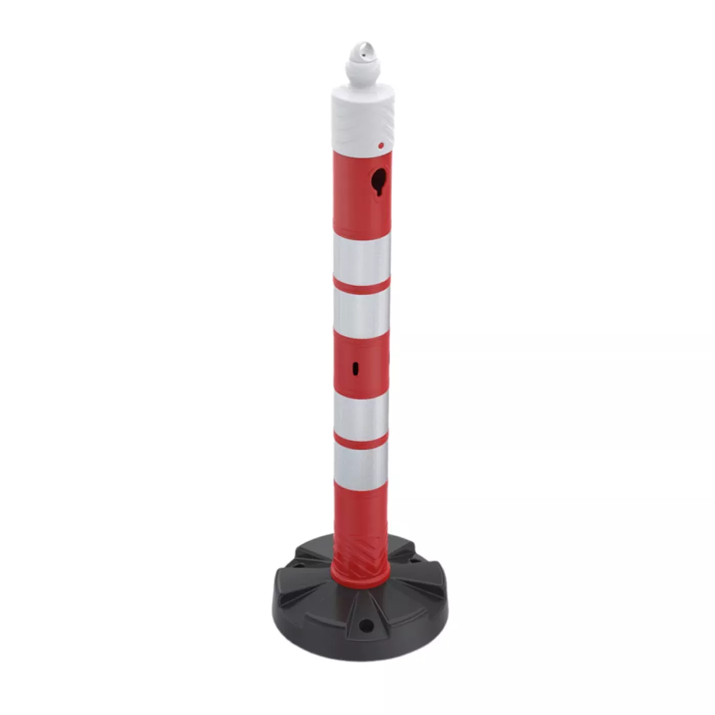 Červeno-bílý plastový (PPC) dopravní výstražný sloupek FLOMA WP24 - průměr 11 cm, výška 120 cm