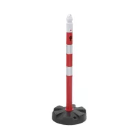 Červeno-bílý plastový (PPC) dopravní výstražný sloupek FLOMA - 6,3 x 100 cm