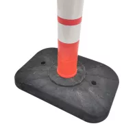 Červeno-bílý plastový (PVC) dopravní výstražný sloupek FLOMA WP55 - průměr 11 cm, výška 120 cm