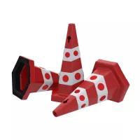 Červeno-bílý plastový (PVC) reflexní reklamní kužel FLOMA EC29 - 6 kg - průměr 36 cm, výška 65 cm
