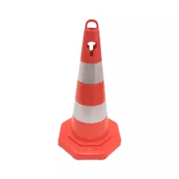 Oranžový plastový (PE) dopravní kužel - 0,9 kg - 28 x 50 cm