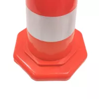 Oranžový plastový (PE) dopravní reflexní kužel FLOMA RC49 - 1,6 kg - průměr 38 cm, výška 75 cm