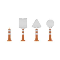 Oranžový plastový (PE) samonarovnávací reflexní sloupek FLOMA BD46 - průměr 20 cm, výška 75 cm