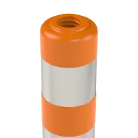 Oranžový plastový (PE) samonarovnávací reflexní sloupek FLOMA BD46 - průměr 20 cm, výška 75 cm