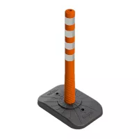 Oranžový plastový (PVC) dopravní výstražný sloupek FLOMA - 100 cm