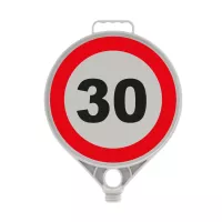 Plastová (PPC) dopravní výstražná značka "Nejvyšší povolená rychlost 30 km" FLOMA - 28 x 28 cm