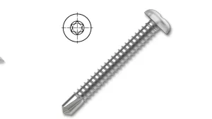 Vrut samovrtný TORX 7504N-půlk. hlava, ZB-do plechu | 4,2x19mm, 4,2x25mm, 4,2x32mm, 4,2x38mm, 4,8x19mm, 4,8x25mm, 4,8x32mm, 4,8x38mm, 4,8x50mm, 6,3x70mm, 6,3x80mm