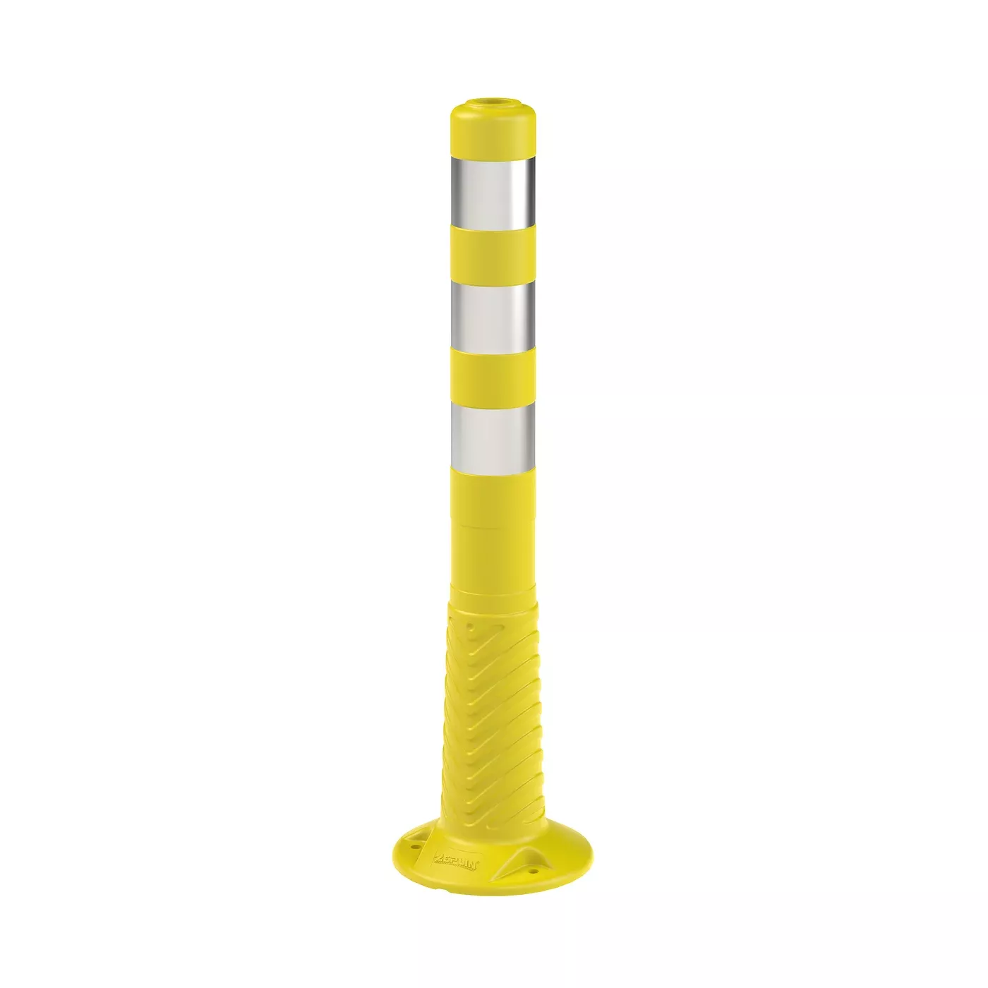 Žlutý plastový (PE) samonarovnávací reflexní sloupek FLOMA BD96 - průměr 20 cm, výška 75 cm