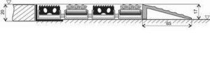 Gumová hliníková venkovní vstupní rohož FLOMA Alu Standard - délka 100 cm, šířka 150 cm, výška 1,7 cm