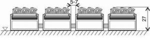 Textilní hliníková vstupní rohož FLOMA Alu Standard - délka 60 cm, šířka 90 cm, výška 2,7 cm