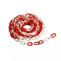 Bílo-červený plastový (PP) vymezovací řetěz FLOMA TC87 - 25 m x 0,6 cm