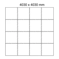 Černo-bílá gumová podlahová deska (puzzle - roh) FLOMA Sandwich - délka 100 cm, šířka 100 cm, výška 2,8 cm