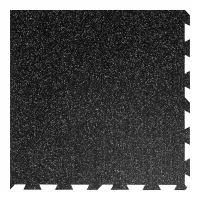 Černo-bílá gumová podlahová deska (puzzle - roh) FLOMA Sandwich - délka 100 cm, šířka 100 cm, výška 2,8 cm