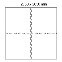 Černo-bílá gumová podlahová deska (puzzle - roh) FLOMA Sandwich - délka 100 cm, šířka 100 cm, výška 2,8 cm